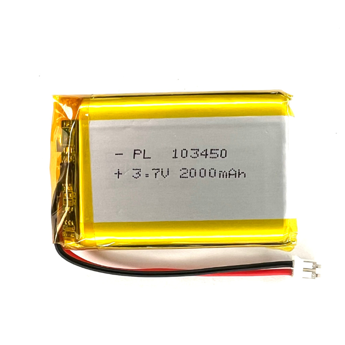 YDL 3.7V 2000mAh 103450 Rechargeable Lithium Polymer ion Battery with JST Type PH 2.0 Plug