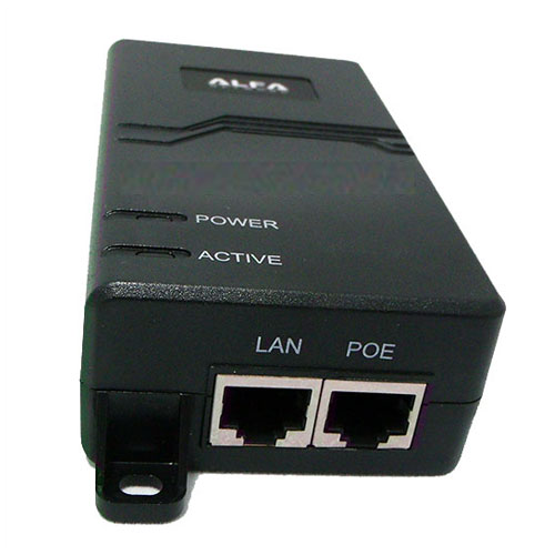 ALFA PSE1000G PSE1000GU 802.3af/at Gigabit PoE Adapter + Power Cord