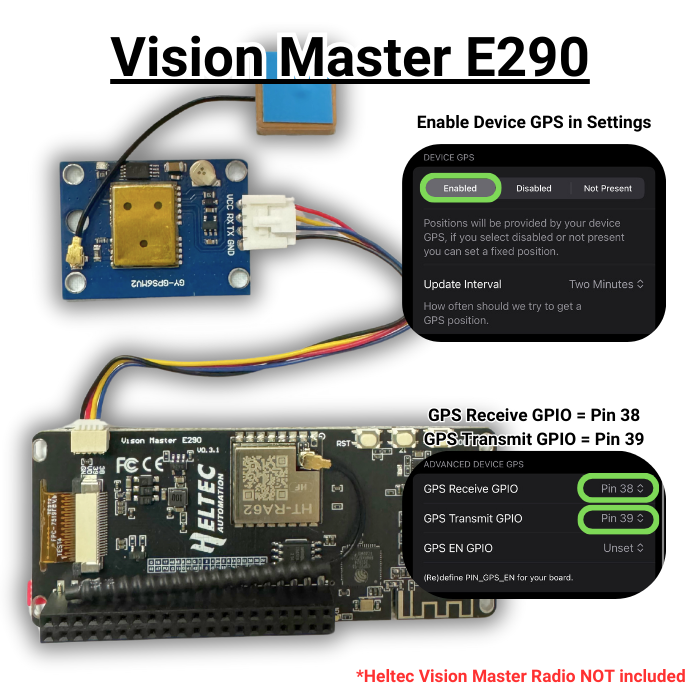 GPS GNSS Module for Heltec Vison Master with Grove to QWIIC (no solder)