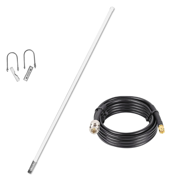 Meshtastic™ compatible 5.8 dBi N-Male Omni Outdoor 915 MHz Antenna kit with 6, 10, 15 or 25' cable choice