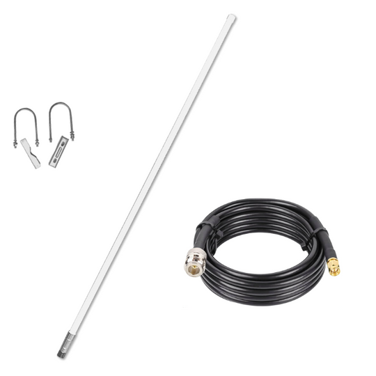 Meshtastic® compatible 5.8 dBi N-Male Omni Outdoor 915 MHz Antenna kit with 6, 10, 15 or 25' cable choic