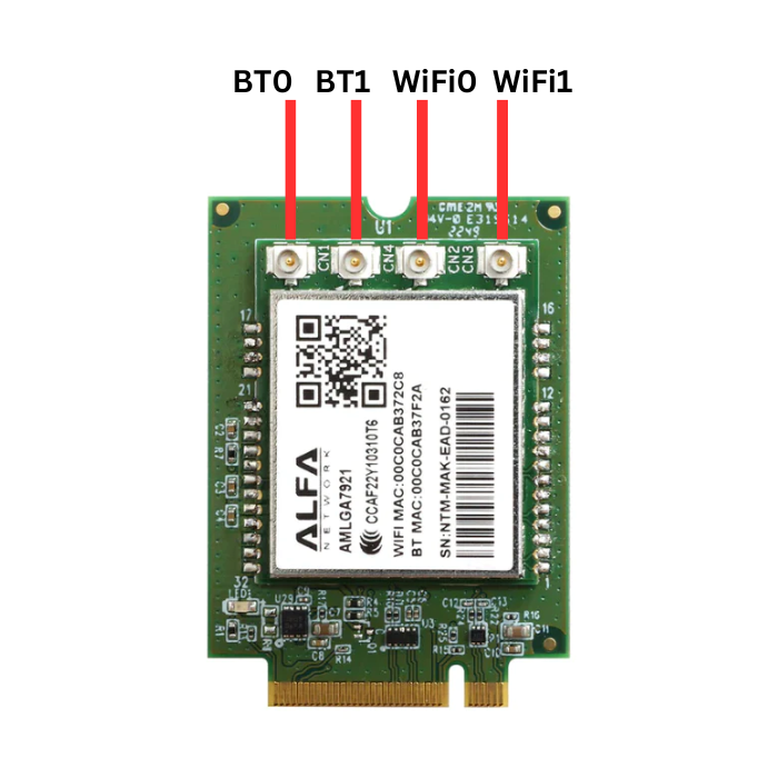 ALFA AWM27921U 802.11axe WiFi 6E & Bluetooth M.2 module Mediatek MT7921AUN