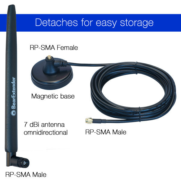 Dbi Computer Cable Bearifi PC brand Heavy Duty 7 dBi Wi-Fi Antenna w/ RP-SMA Extension Ca ...