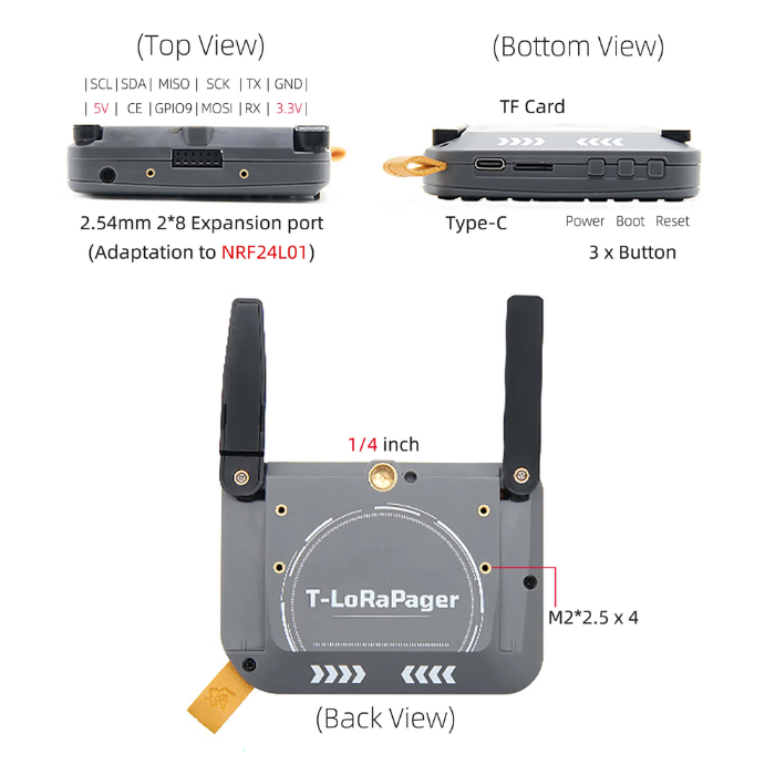 LILYGO® T-Lora Pager US 915 Mhz LoRa + ESP32-S3 Handheld AIOT Programm ...
