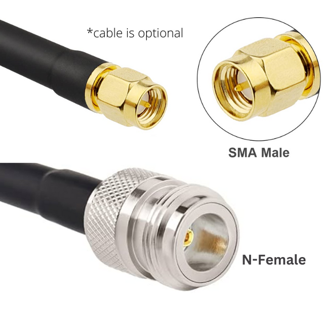 Meshtastic® compatible 5.8 dBi N-Male Omni Outdoor 915 MHz Antenna kit with 6, 10, 15 or 25' cable choice