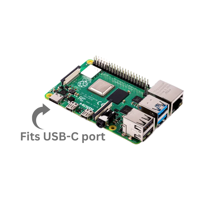 Raspberry Pi Power Supply 5V 3A 15W USB-C with 1.2m Long Cable For Ras ...