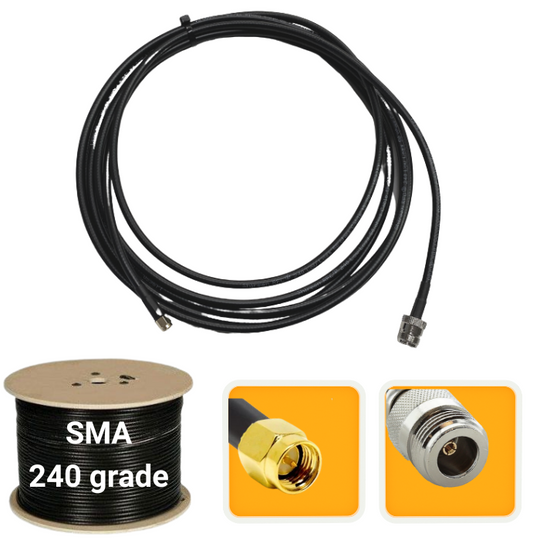 SMA Male to N-Female antenna extension coaxial cable 240 grade (choose length 1' 6' 10' 15')