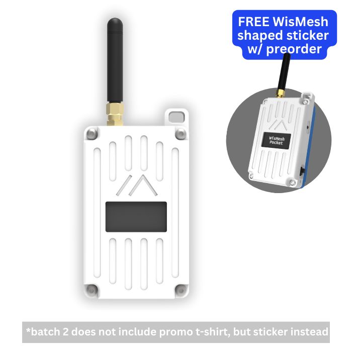 PREORDER RAKwireless WisMesh Pocket All-in-one Meshtastic Handheld 915 Mhz Radio with LoRa Antenna & GPS