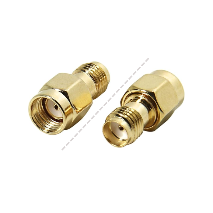 RP-SMA male to SMA female barrel connector - converter for IoT antennas and cases