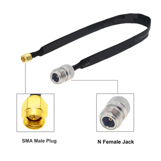 SMA male to N-Female flat window pigtail cable extension 8 inch