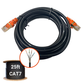 15 ft. Ethernet Cable CAT7 28AWG Outdoor rated shielded w/ pure