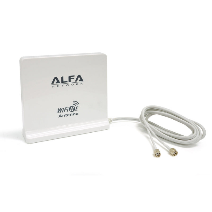 ALFA ARS-WiFi6E-M2 2.4 GHz + 5 GHz + 6E Tri-Band Omnidirectional Indoor Antenna