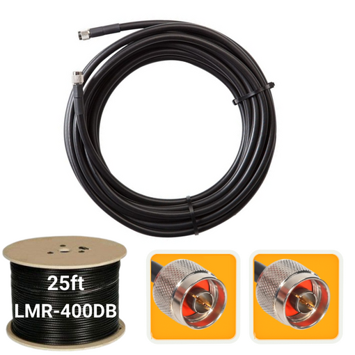 25 ft. Antenna extension cable N-Male to N-Male Times Microwave LMR-400DB Low Loss Cable for Nebra OUTDOOR