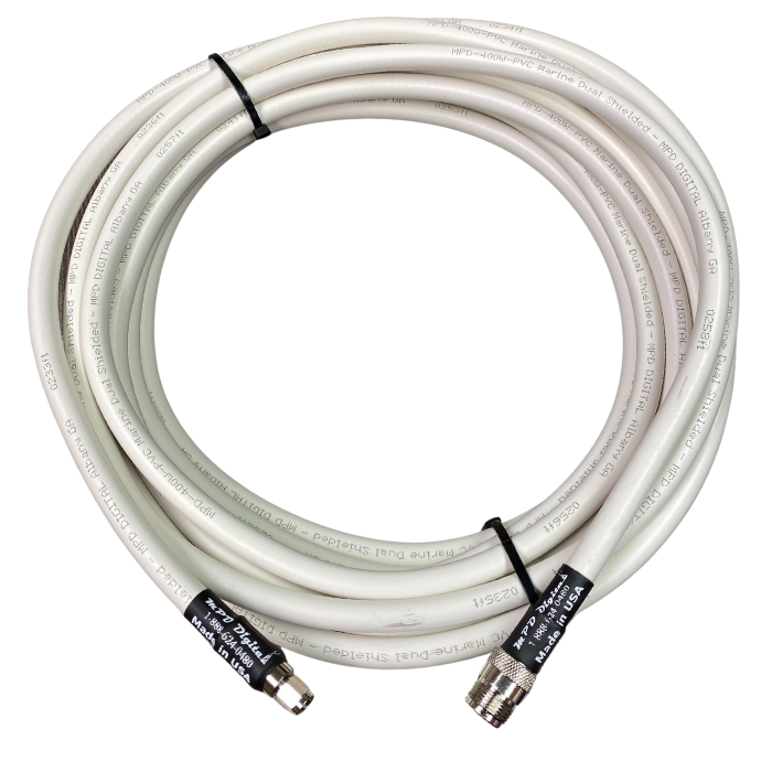 25 ft. Antenna Extension Ultra Flex Cable RP-SMA Male to N-Female MPD-400UF Super Flex White