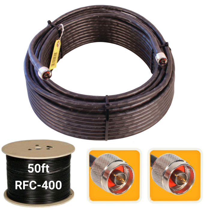 50 ft. Antenna extension cable N-Male to N-Male RFC-400 Ultra Low Loss Coax Cable for Nebra OUTDOOR