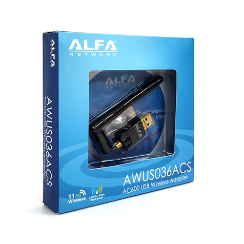 ALFA AWUS036ACS 802.11ac AC600 Dual Band WiFi USB Adapter + RP-SMA