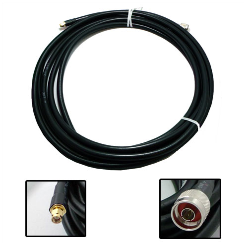 16 ft. Antenna extension coaxial cable RP-SMA Male to N-Male CFD/RFC-400 low loss