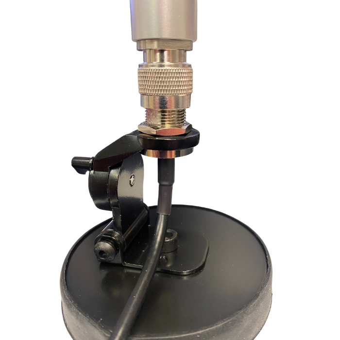 Heavy Duty Adjustable Side-Mount 180° Helium Antenna Magnetic Mount 4 Inch Base with N-female bulkhead pigtail