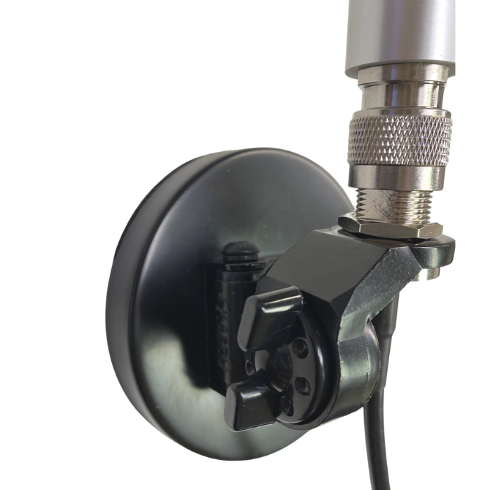 Heavy Duty Adjustable Side-Mount 180° Helium Antenna Magnetic Mount 4 Inch Base with N-female bulkhead pigtail