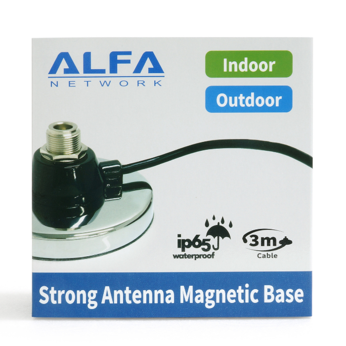 ALFA Network IP65 Waterproof Outdoor Magnetic Base N Female for Helium Antenna or WiFi + 10 ft. LMR200 cable ARS-AS087