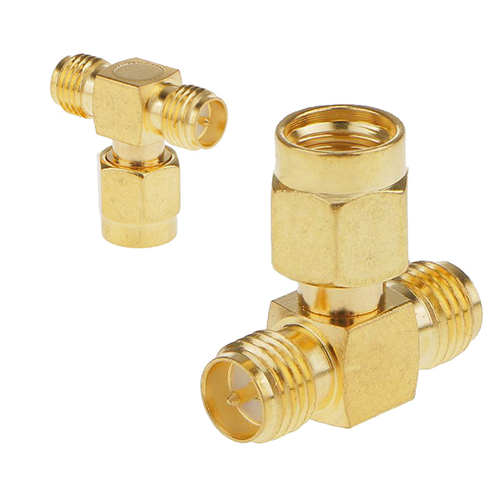 RP-SMA male to dual RP-SMA female T connector adapter pigtail