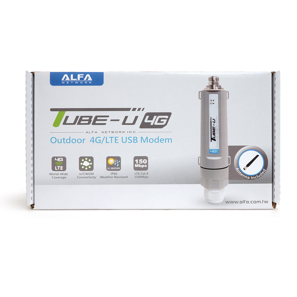 ALFA Tube-U4G Global v2 4G/LTE Outdoor USB Modem