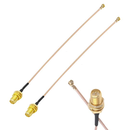 2-pack UFL(IPEX/IPX) Mini PCI to RP-SMA Female Pigtail Antenna Wi-Fi Low Loss Coaxial Cable RG178