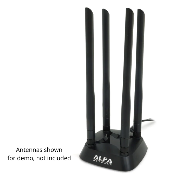 ALFA ARS-AS04T Quad Antenna Magnet Base 4x RP-SMA connectors and cable for AWUS1900