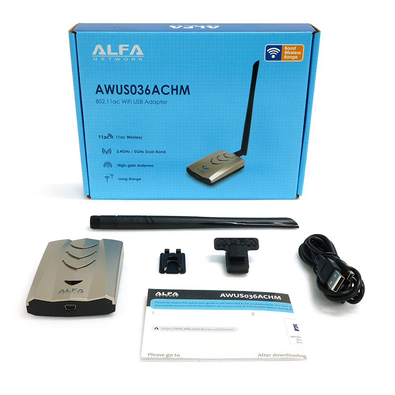 ALFA AWUS036ACHM 802.11ac Dual Band High Power Mediatek MT7610U WiFi USB Adapter
